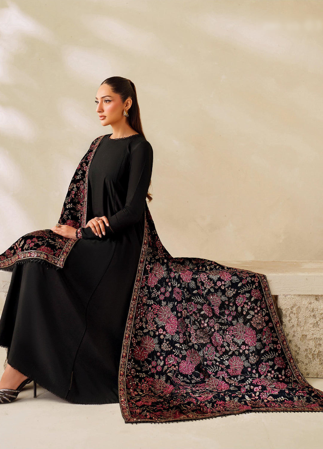 Zarif Velvet Shawls 1 Piece ZRF25VS ZRF-VS-03 - Festive Collection