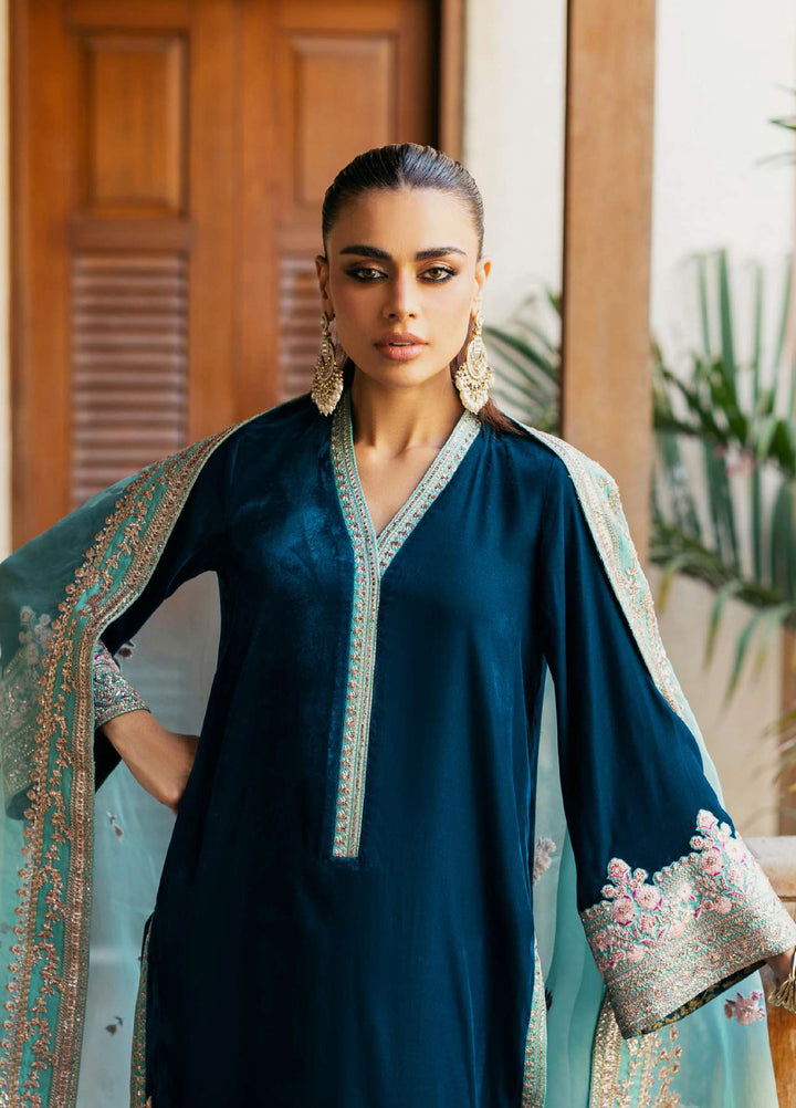 Zainab Chottani Unstitched Velvet Embroidered 3 Piece ZC25UV Elsa - Festive Collection
