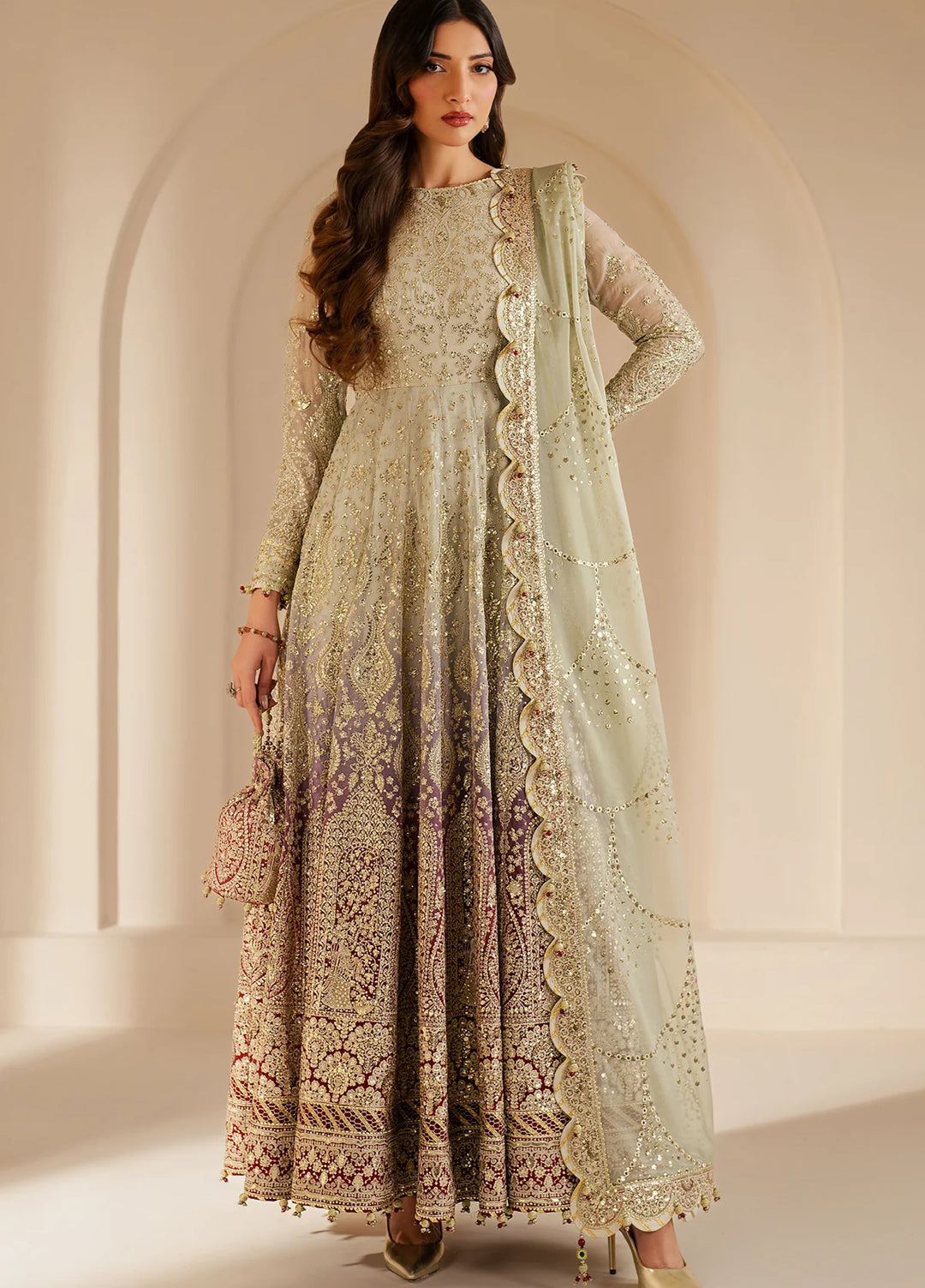 Jazmin Unstitched Chiffon Embroidered Suits 3 Piece JZ25CF JZ-WF25-01 - Festive Collection