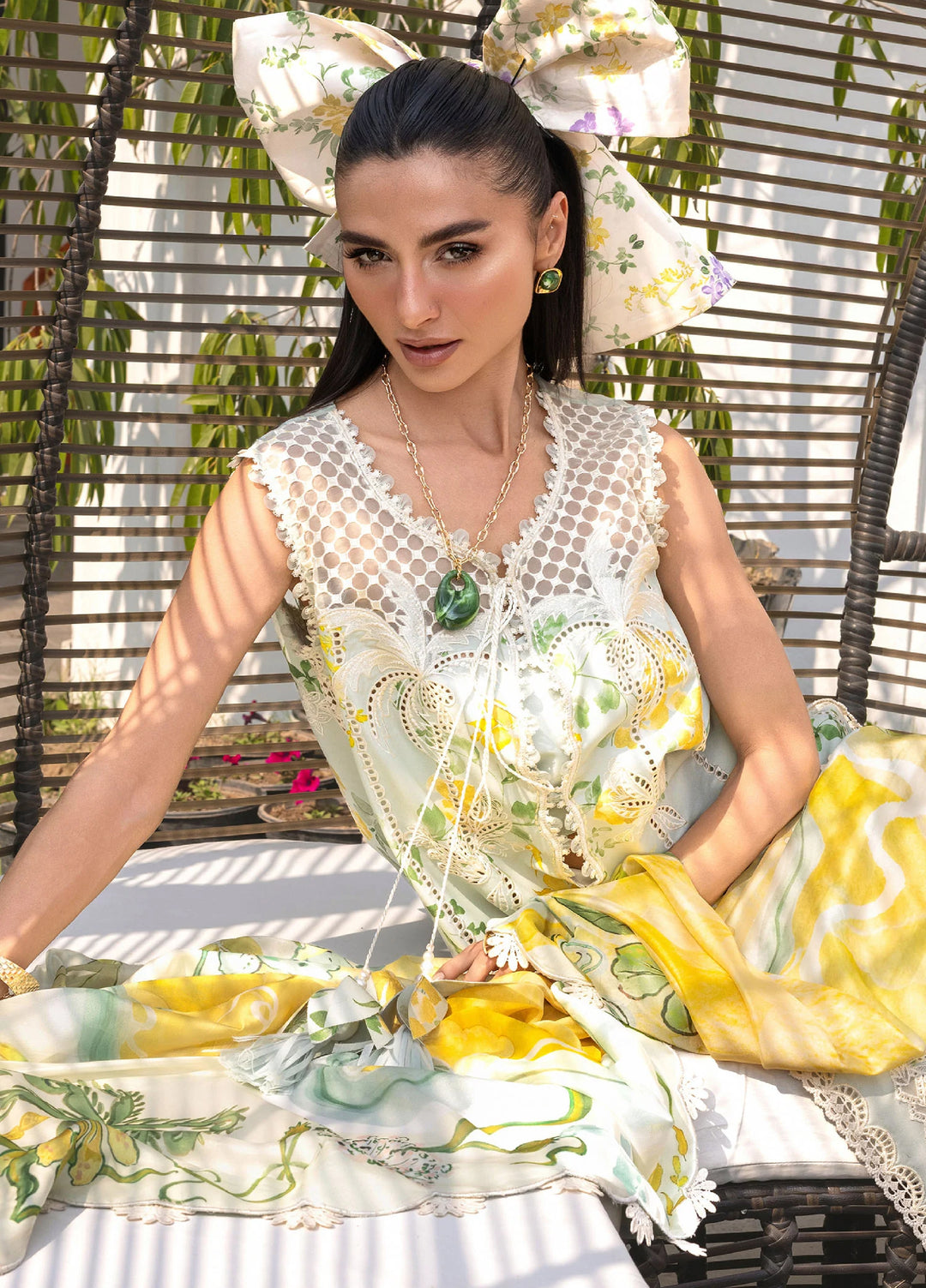 Flow by Crimson Unstitched Embroidered Lawn 3 Piece Suit CR26UFL D4 B-Mint - Festive Collection