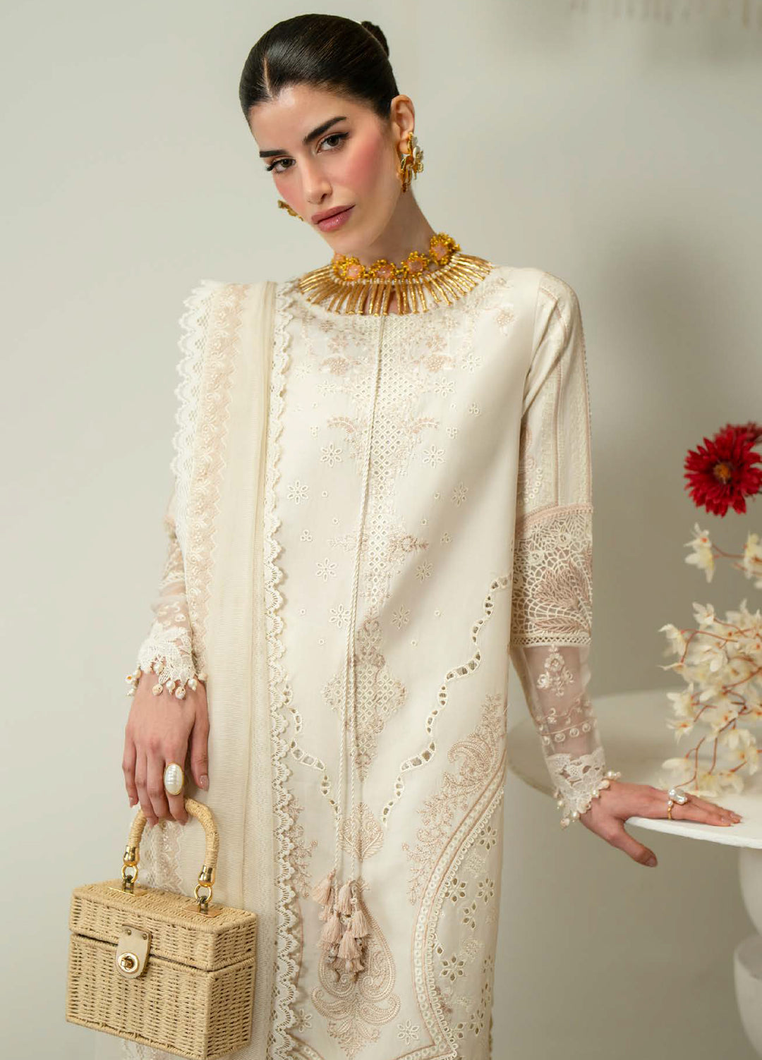 Blooming Flower by Zariya Unstitched Embroidered Lawn 3 Piece Suit ZRY26ULB ORSA ZB-60105 - Festive Collection