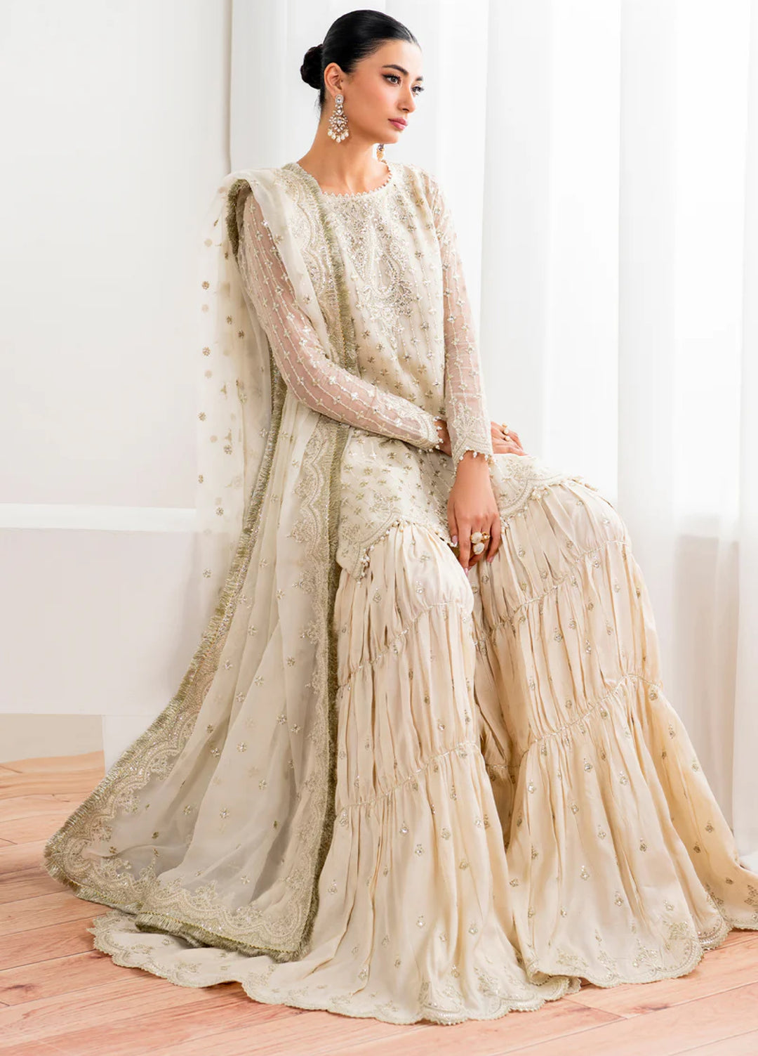 Chantelle by Baroque Unstitched Chiffon Embroidered Suits 3 Piece BQ25FC UF-687 - Festive Collection