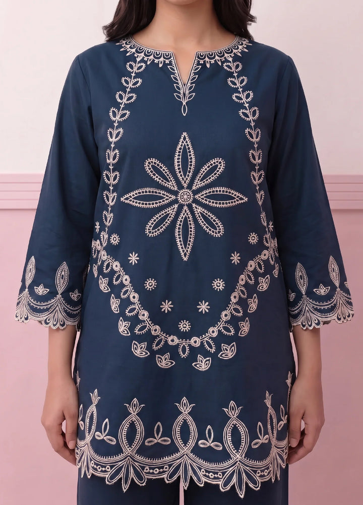Scherezade Women RTW Embroidered Lawn Cotton 3 Piece Suit MIDNIGHT - Casual Collection