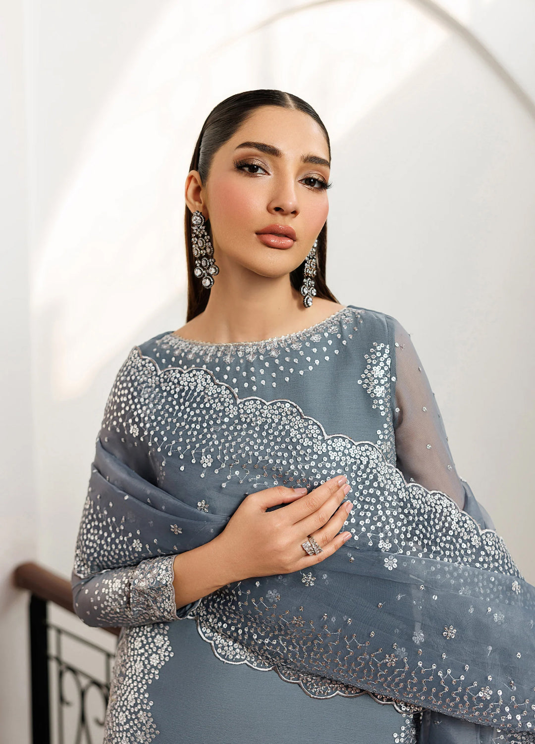 Nourah by Zarif Unstitched Embroidered Chiffon 3 Piece Suit ZR26UCN Nourah Zarmina ZF/ZQH/ZARMINA 05 - Festive Collection