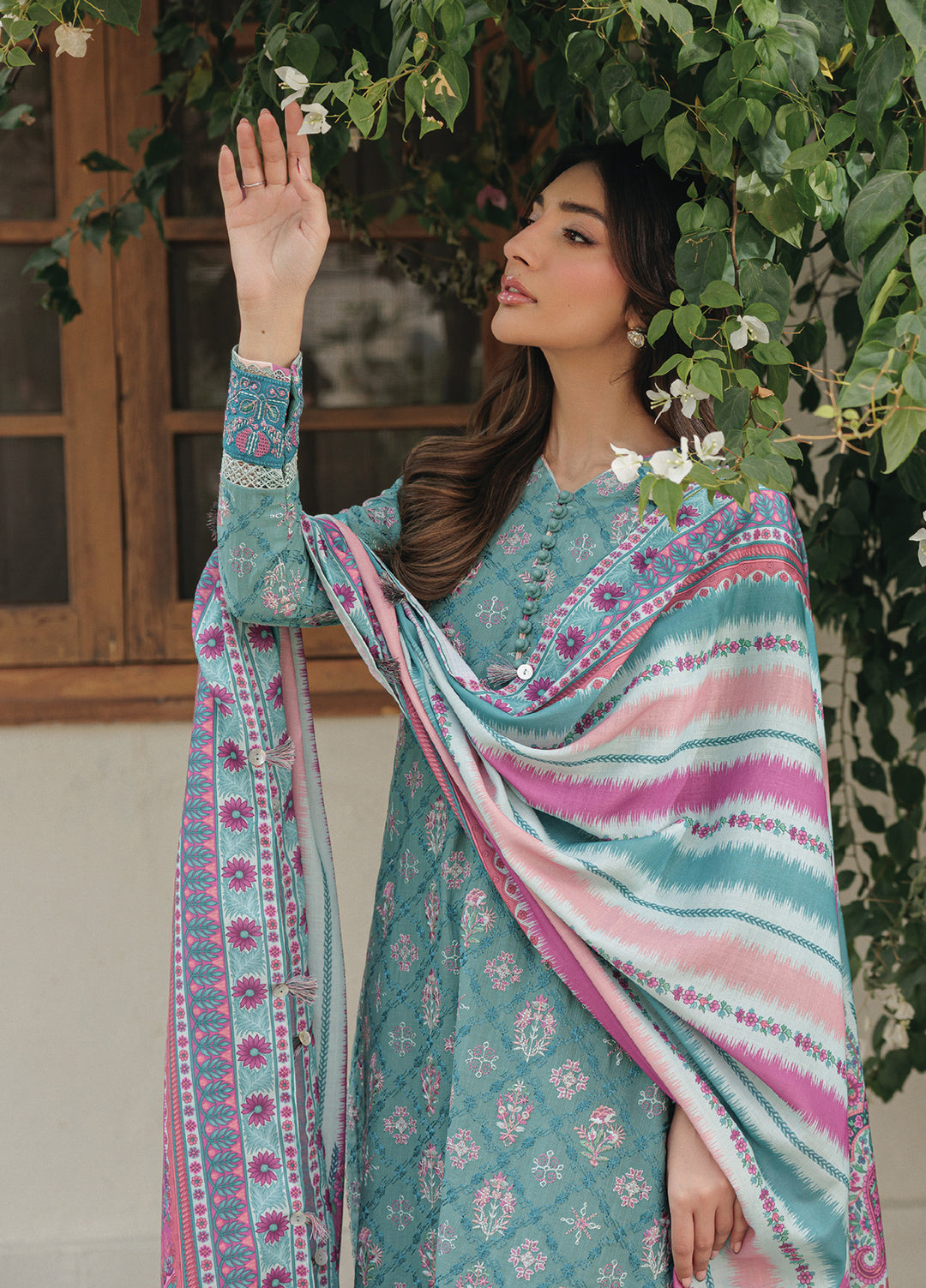 Xenia Unstitched Slub Khaddar Unstitched Embroidered Suits 3 Piece XE25SK D-09 Soma - Winter Collection