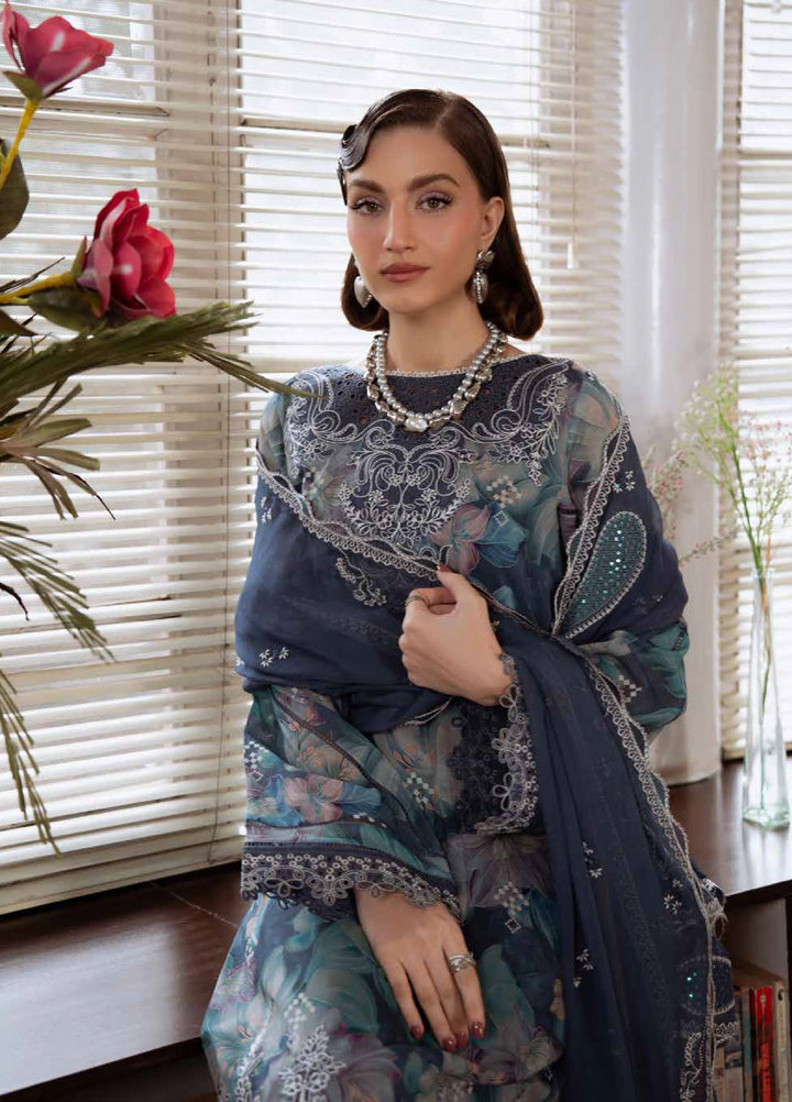 Maya by Nureh Unstitched Embroidered Swiss Lawn 3 Pcs Suit NU26UM NS-162 - Summer Collection