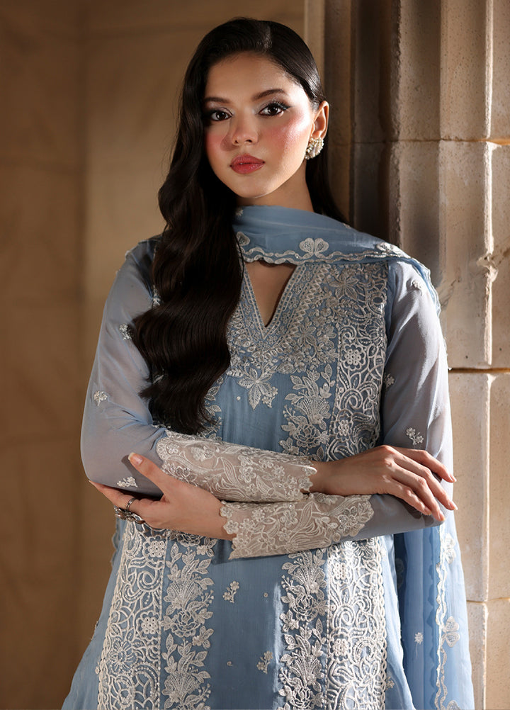 Luxe by Azure Unstitched Chiffon Embroidered Suits 3 Piece AZ25LF Serenite - Festive Collection