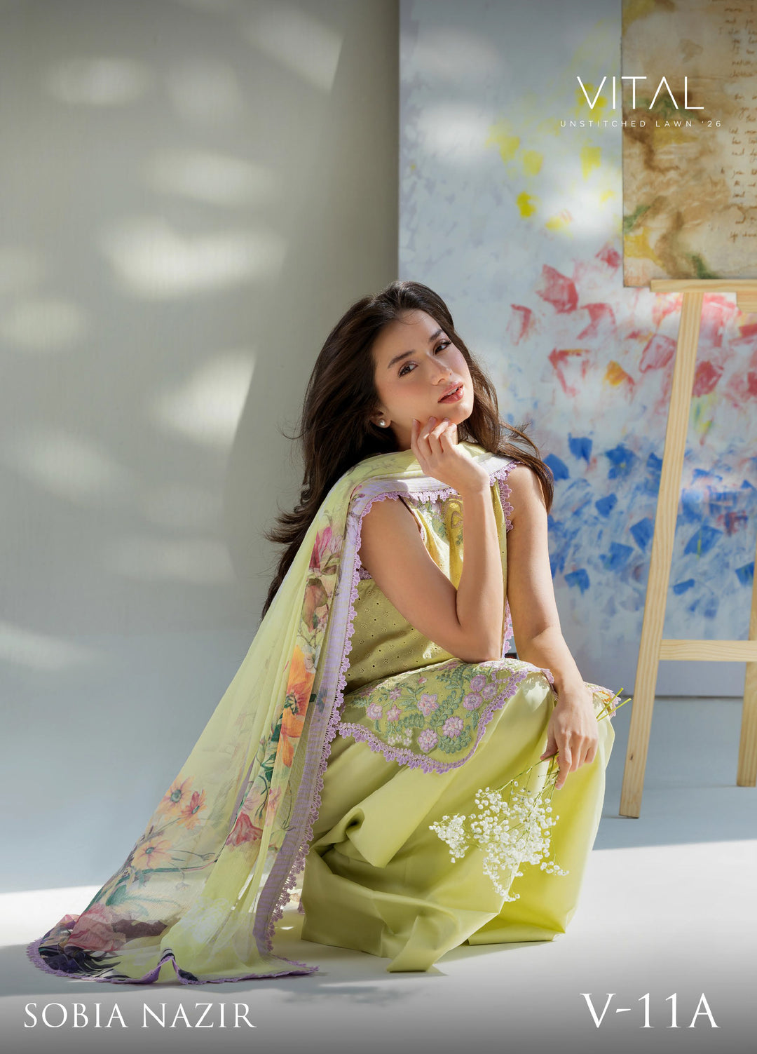 Vital by Sobia Nazir Unstitched Embroidered Lawn 3 Piece Suit SN26UVL 11A - Summer Collection
