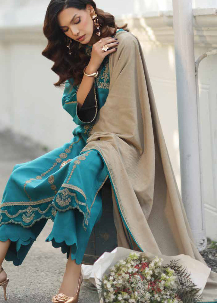 Charizma Signature Unstitched Embroidered Peach Leather 3 Piece CRZ25SP CSW5-04 - Winter Collection