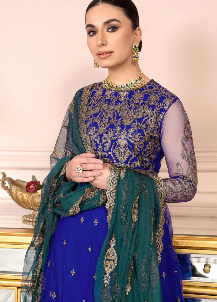 Zarif Women Unstitched Embroidered Net 3 Piece Suit ZR26UFC ZA 09 ROYAL - Festive Collection