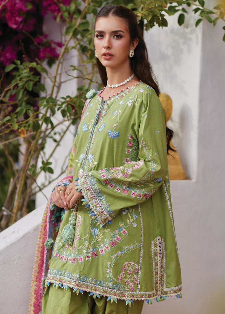Farah Talib Aziz Unstitched Embroidered Lawn 3 Piece Suit FTA26UL FTA-09 CARMEN KIWI - Summer