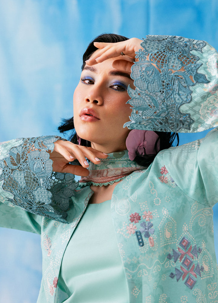 Zync by Florent Unstitched Embroidered Printkari Lawn 3 Piece Suit FL26UZP FZ-5B - Summer Collection