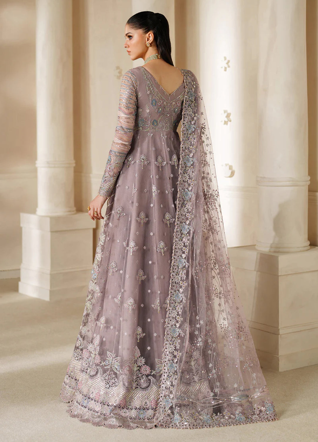 Chantelle by Baroque Unstitched Net Embroidered Suits 3 Piece BQ25FC CH14-04 - Festive Collection