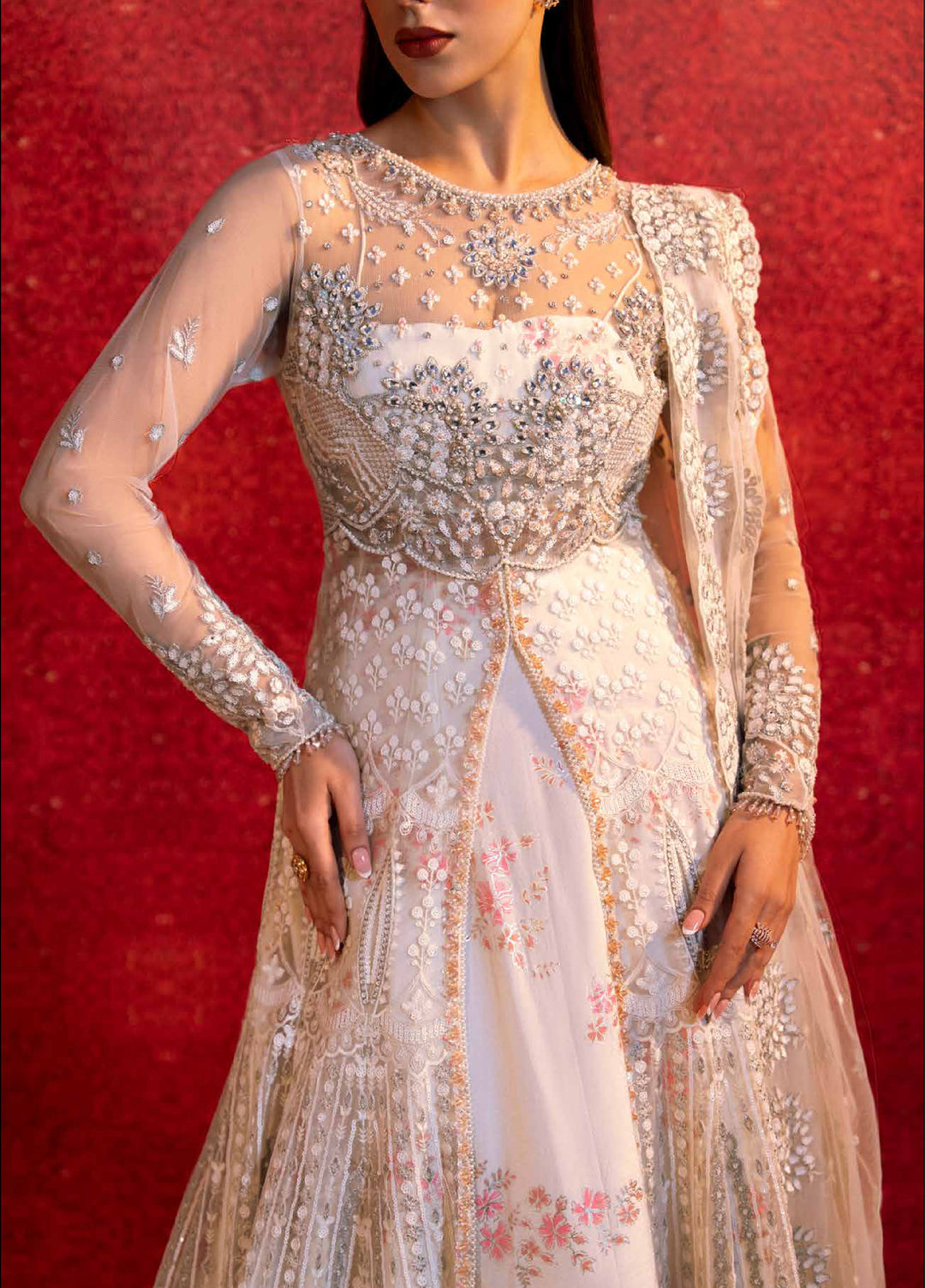 Zarmina by Zariya Unstitched Embroidered Bareeze Net 3 Piece Suit ZRY26UZ ZB50047 - Festive Collection