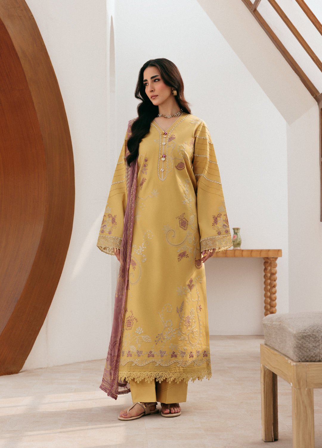 Zync by Florent Untitched Lawn Embroidered 3 Piece Suit FL26UZ FZ-1B - Summer Collection