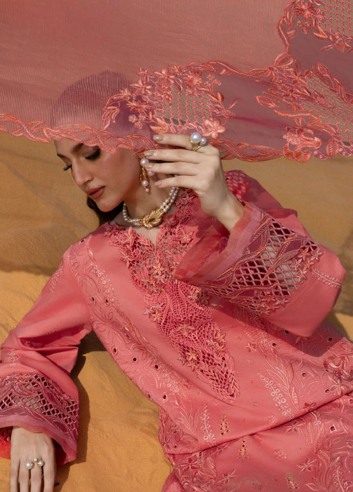 Rang Rasiya Premium Unstitched Embroidered Lawn 3 Piece Suit RR26UP D-1 Elnaz - Festive Collection