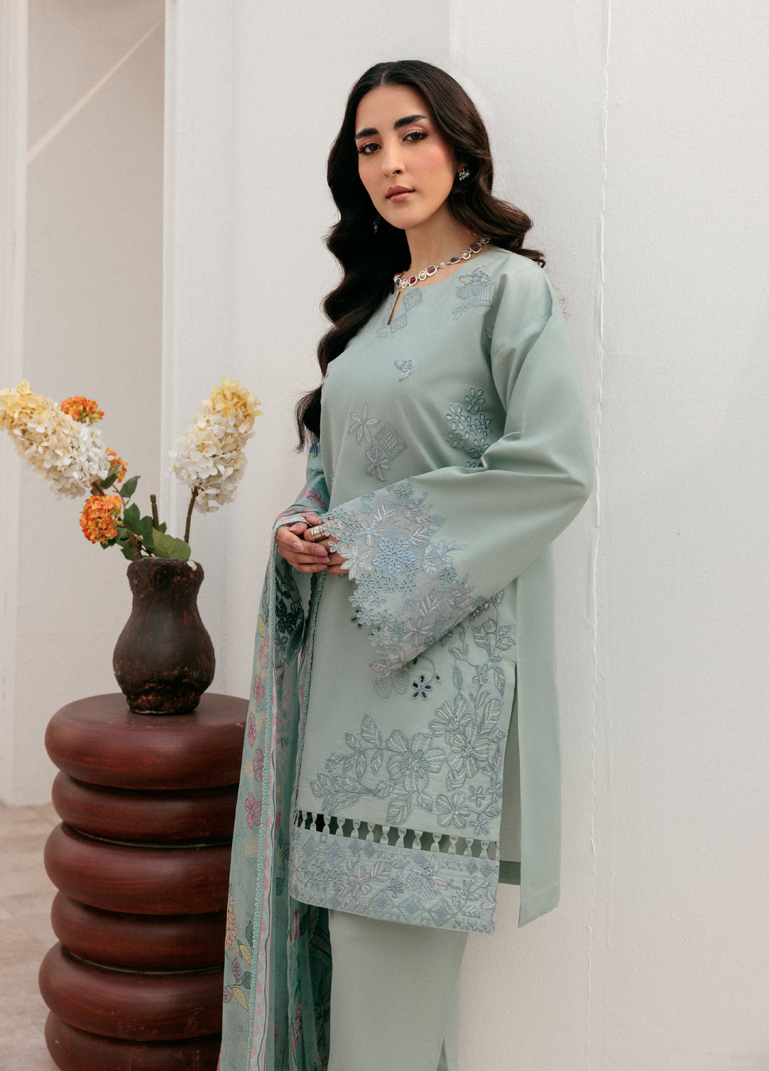 Zync by Florent Untitched Lawn Embroidered 3 Piece Suit FL26UZ FZ-2A - Summer Collection