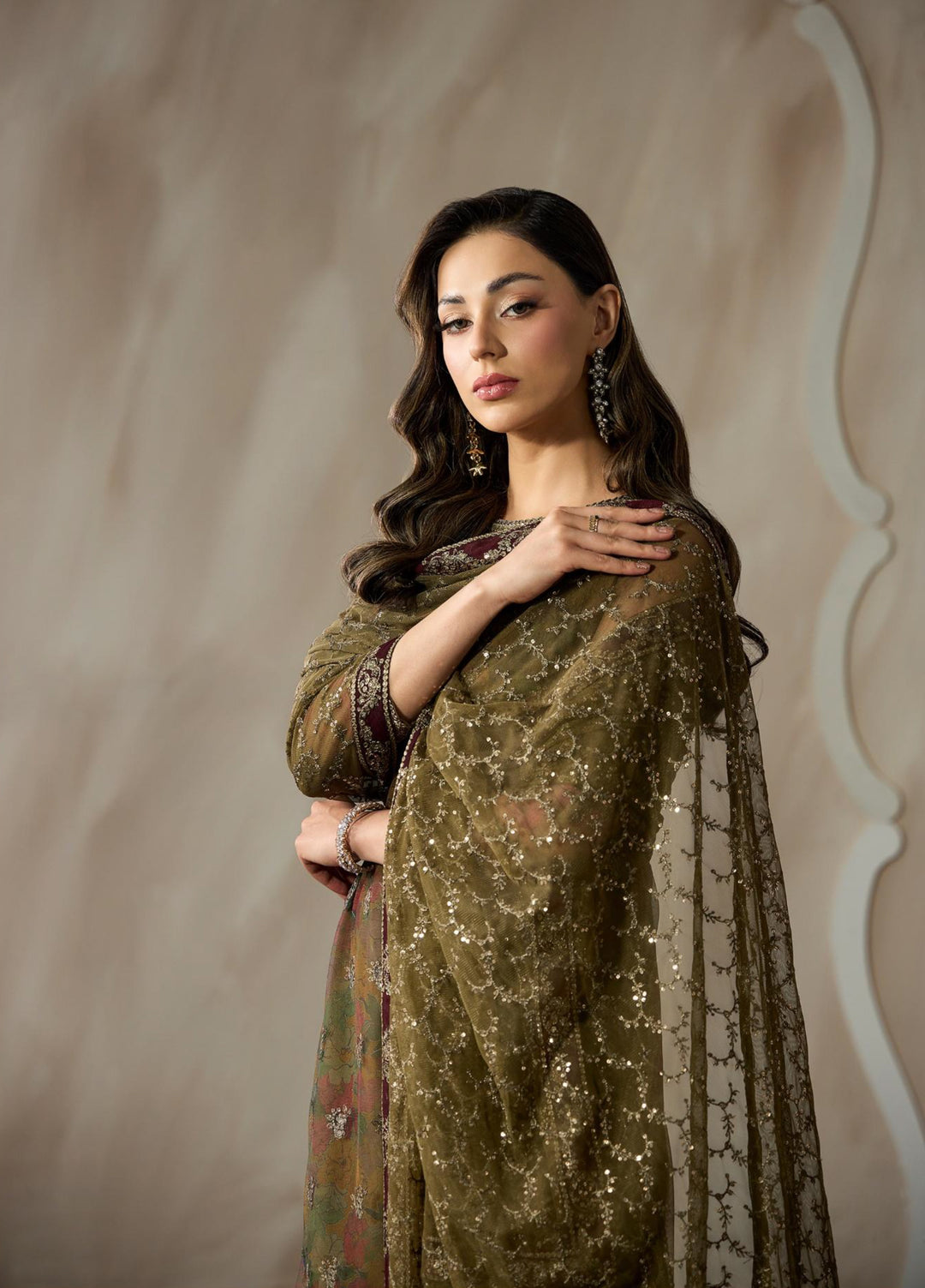 Fasana by Zarif Unstitched Embroidered Net 3 Piece Suit ZR26UF ZRF-PE-05 Zayrah - Festive Collection