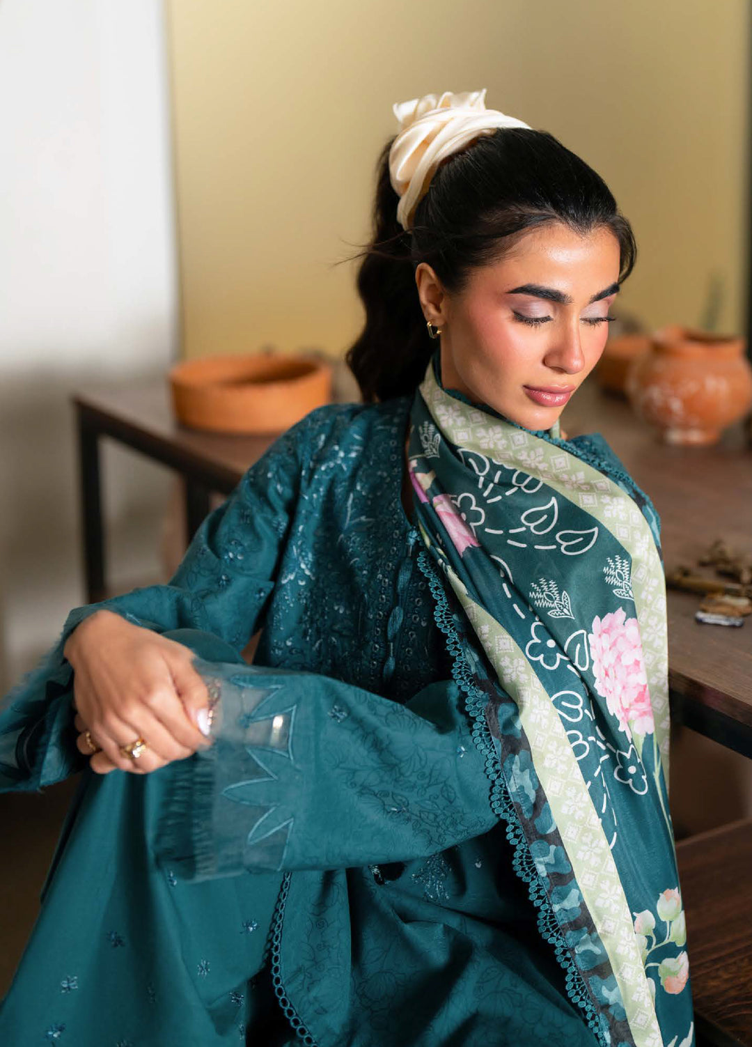 Raha by Nureh Unstitched Embroidered Jacquard Lawn 3 Piece Suit NU26URJ NE-237 - Festive Collection