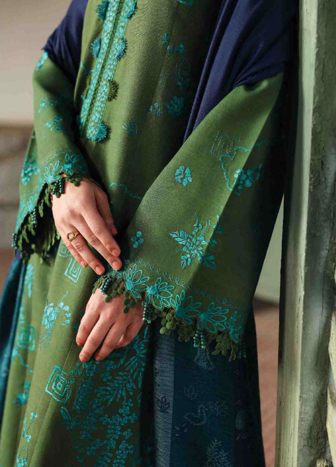 Amaris by Republic Womenswear Unstitched Luxury Shawl Khaddar Embroidered Suits 3 Piece RW25AS D-6 - Winter Collection
