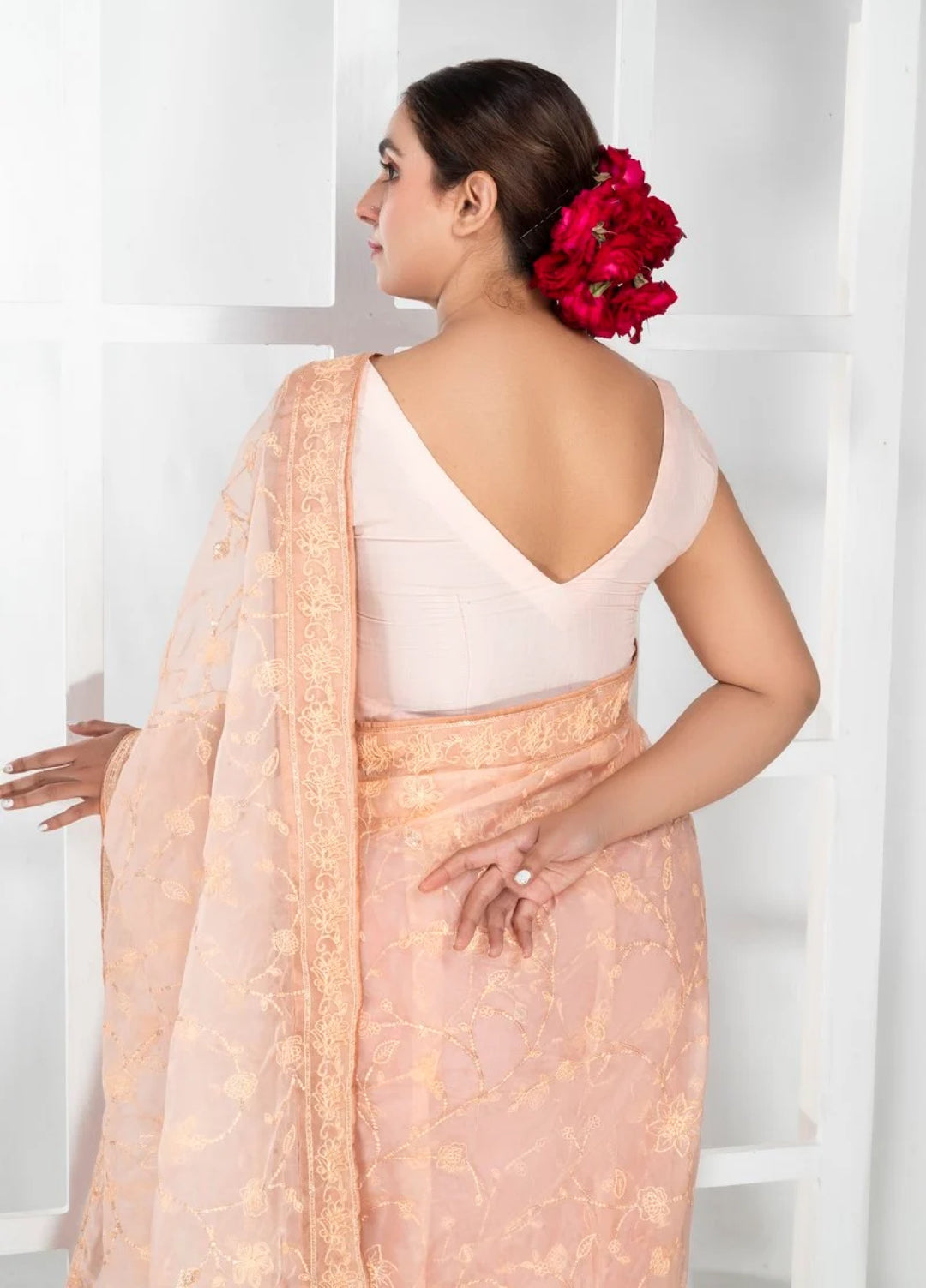 Luxe by Imran Aftab Unstitched Embroidered Organza Saree Suit IASC 31 - Festive Collection