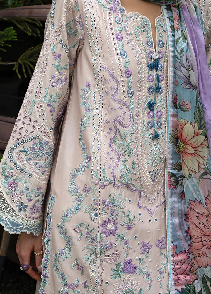 Mon Tresor by Esmel Unstitched Embroidered Luxury Lawn 3 Piece Suit EML26UMT D2-Aria - Summer Collection