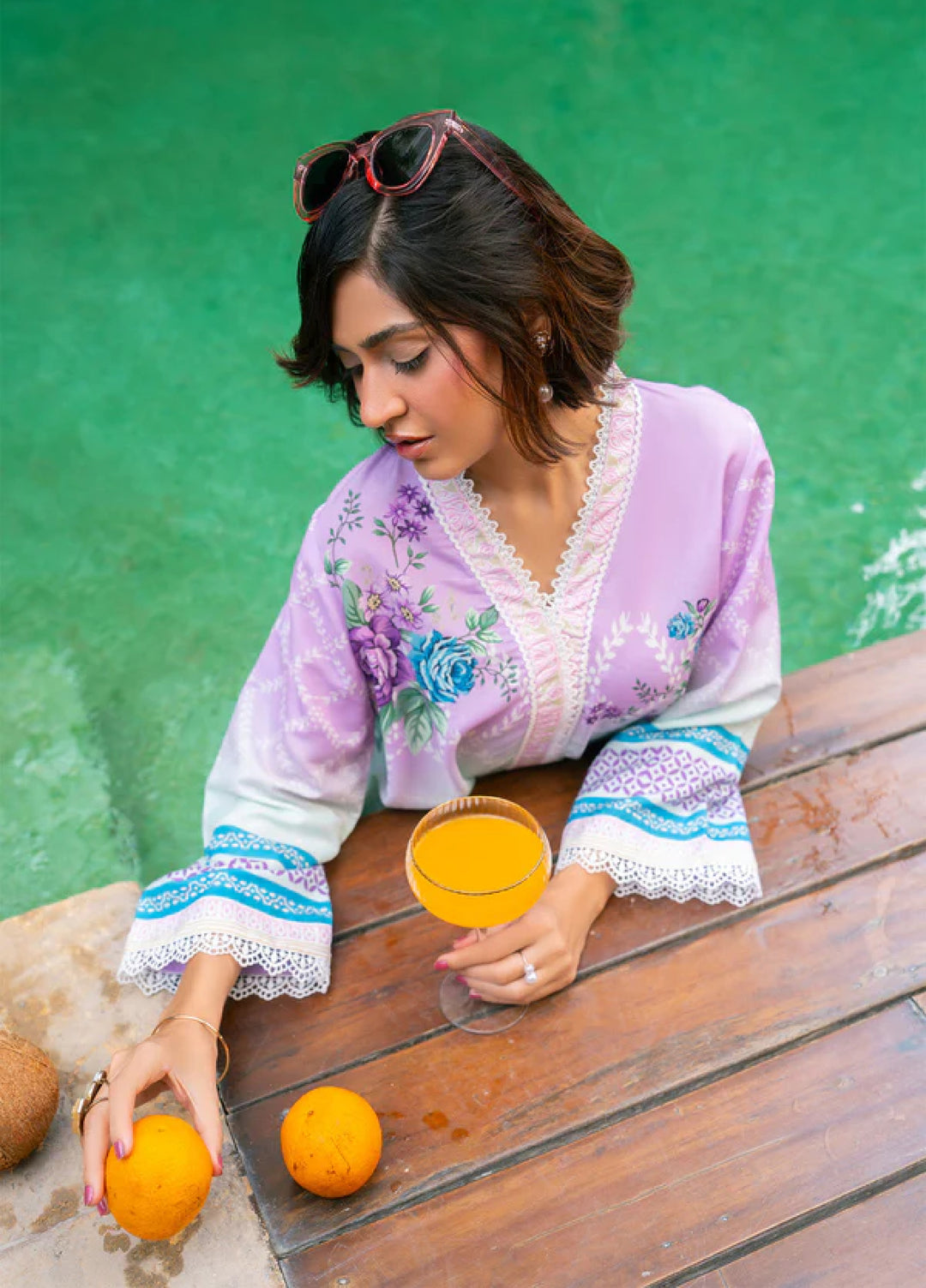 Nairah Women Pret Printed Arabic Lawn Suit NAH26PN Lavender Bloom - Spring Collection