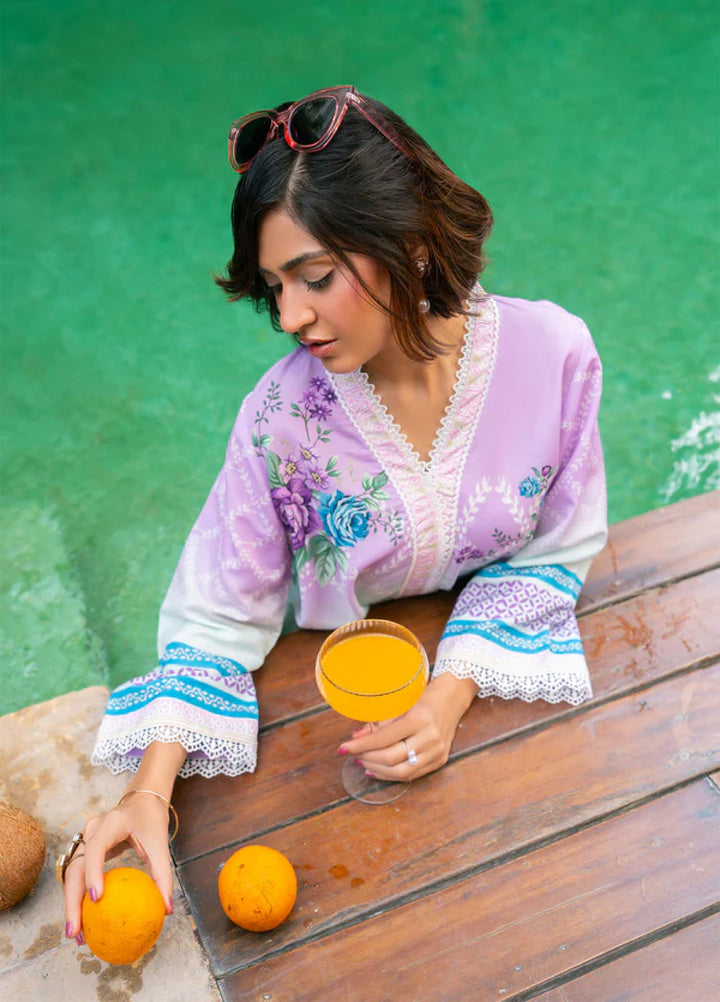 Nairah Women Pret Printed Arabic Lawn Suit NAH26PN Lavender Bloom - Spring Collection