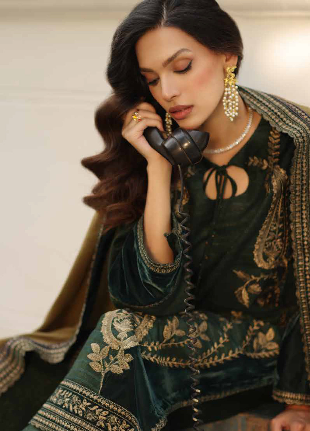 Charizma Signature Unstitched Embroidered Peach Leather 3 Piece CRZ25SP CSW5-07 - Winter Collection