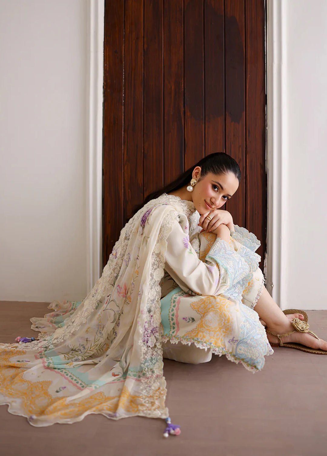 Sunlit Tales by Roheenaz Unstitched Embroidered Lawn 3 Piece Suit RN26ULS Glowleaf RUNSS260707 - Lawn Collection