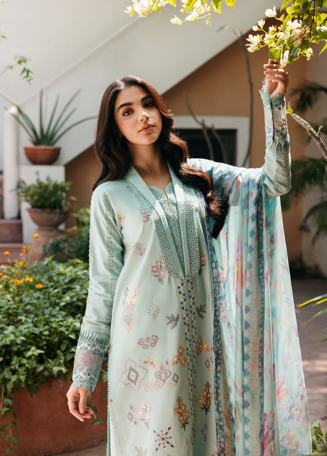 Zync by Florent Unstitched Embroidered Lawn 3 Piece Suit FL26ULZ FZ-3A - Lawn Collection