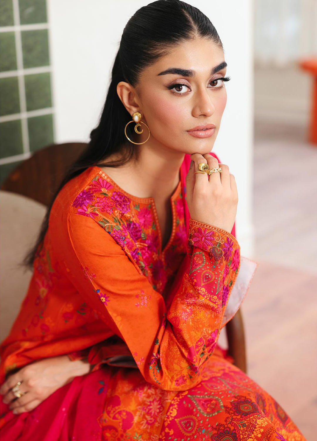 Nissa Floral Symphony by Rajbari Unstitched Lawn Embroidered 3 Piece Suit RB26UNF D-10 - Summer Collection