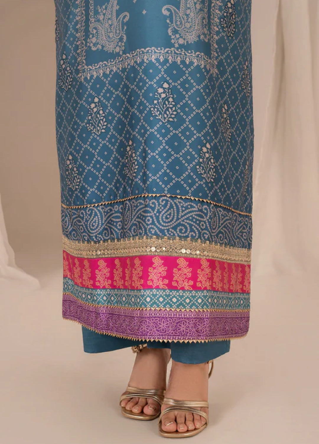 Bandhani by Chandan Nagri Women Pret Embroidered Silk 3 Piece Suit Ruya - Formals Collection