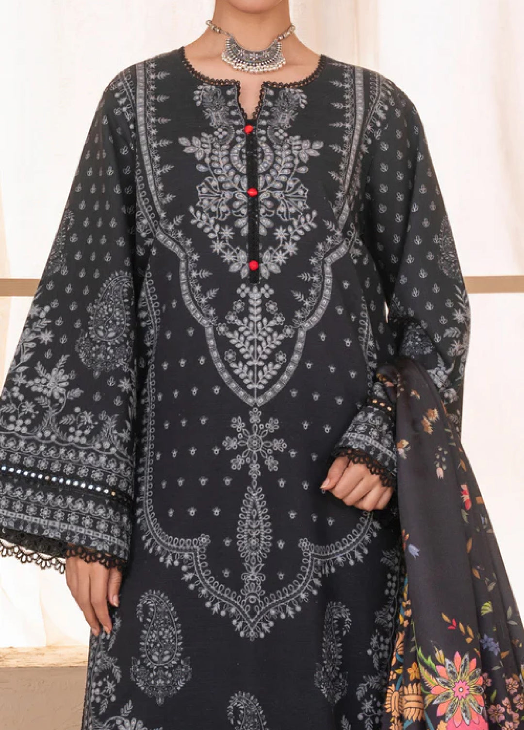Jugnu by Chandan Nagri Women Pret Embroidered Khaddar 3 Piece Suit Raami - Winter Collection