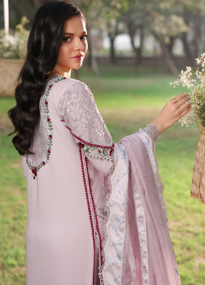 Tales of Petals by Sardinia Unstitched Embroidered Luxury Lawn 3 Pcs Suit SRD26UTP D-8 Lavendar Haze - Festive