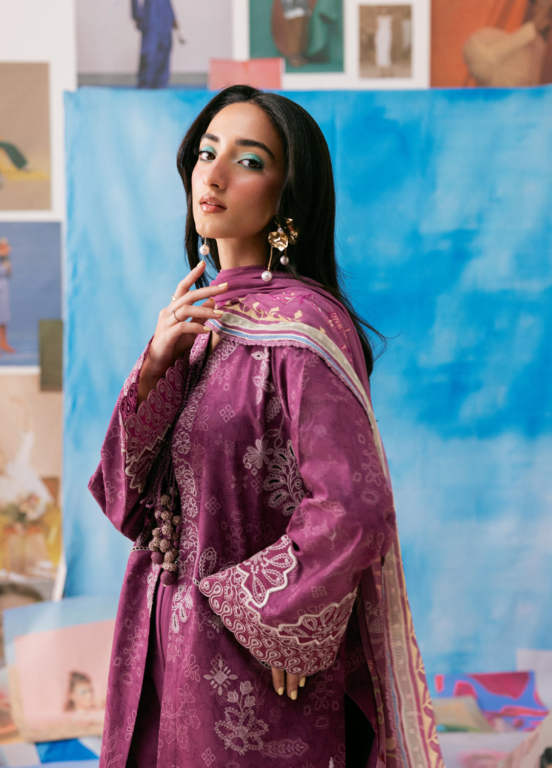 Zync by Florent Unstitched Embroidered Printkari Lawn 3 Piece Suit FL26UZP FZ-6A - Summer Collection