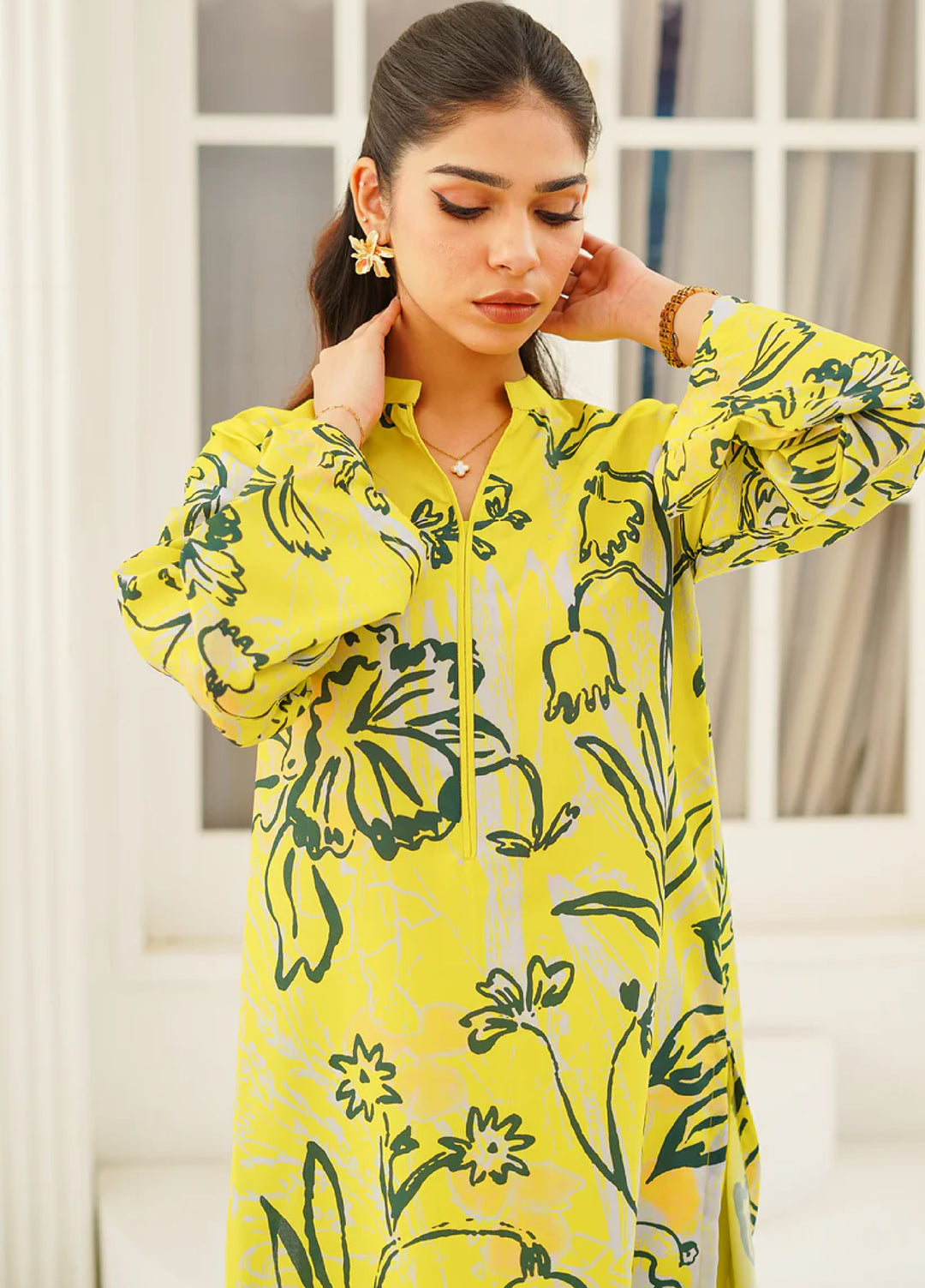 Nairah Women Pret Printed Arabic Lawn Suit NAH26PN Daffodil - Spring Collection