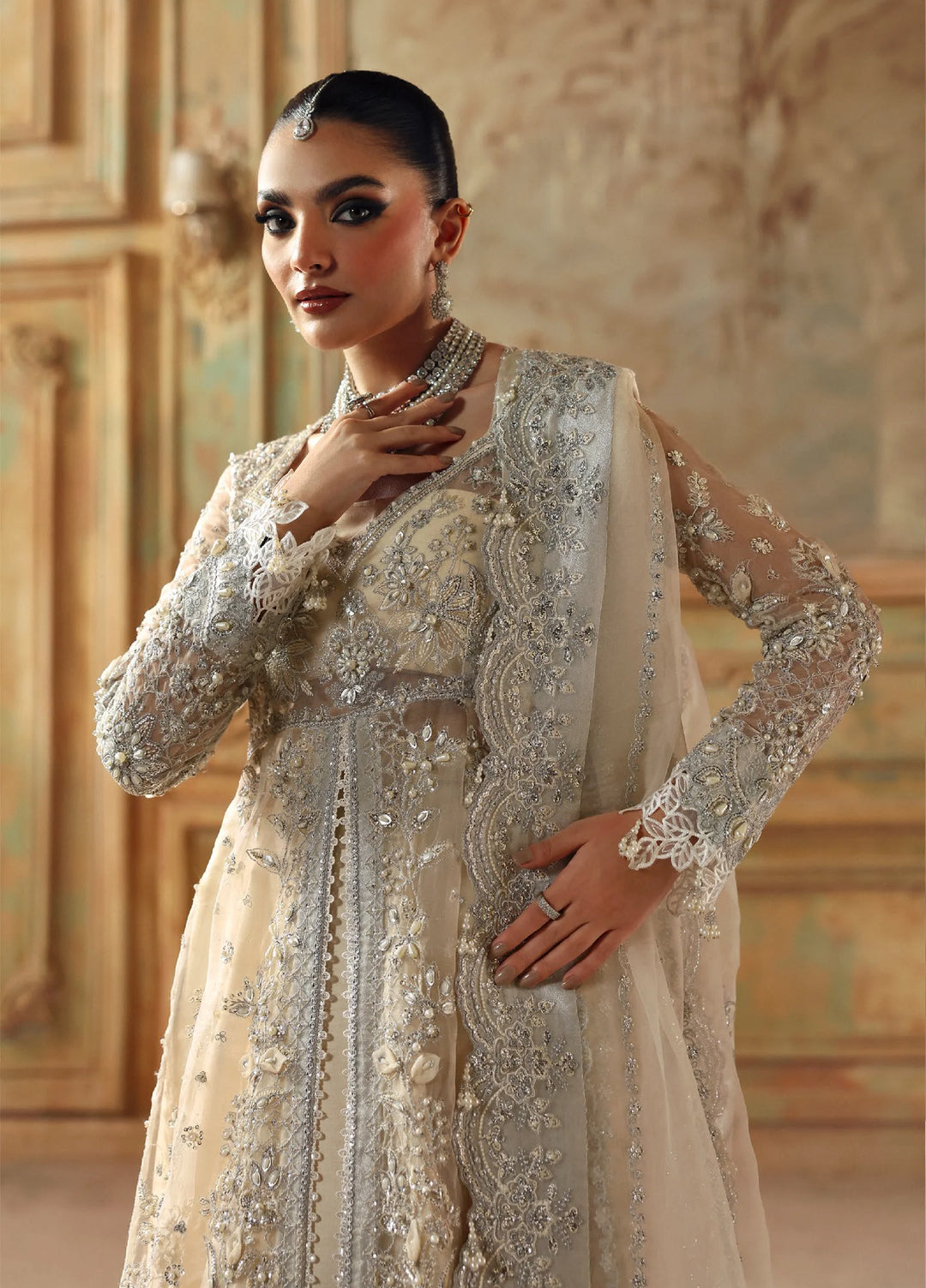 Zyra Unstitched Embroidered Organza 3 Piece Suit ZY26UW D-3 Muse - Wedding Collection