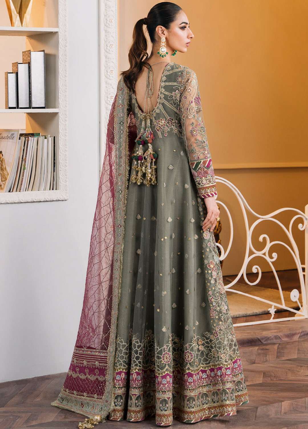 Chantelle by Baroque Unstitched Net Embroidered Suits 3 Piece BQ25FC CH12-02 - Festive Collection
