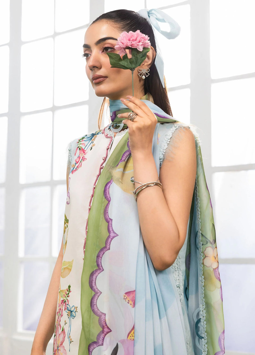 M Basics by Maria B Unstitched Embroidered Lawn 3 Piece Suit MB26SSEL MB-CUSV14-05A - Eid Collection