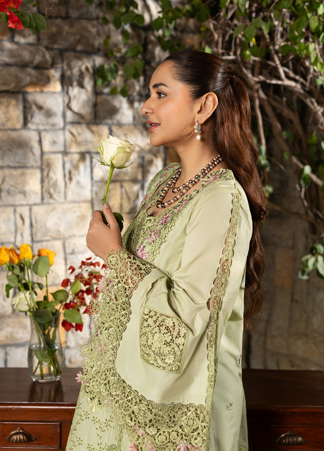 Elaf Premium Unstitched Embroidered Luxury Lawn 3 Piece Suit EL26UPL ELY-11 SPANISH MUSE - Summer Collection