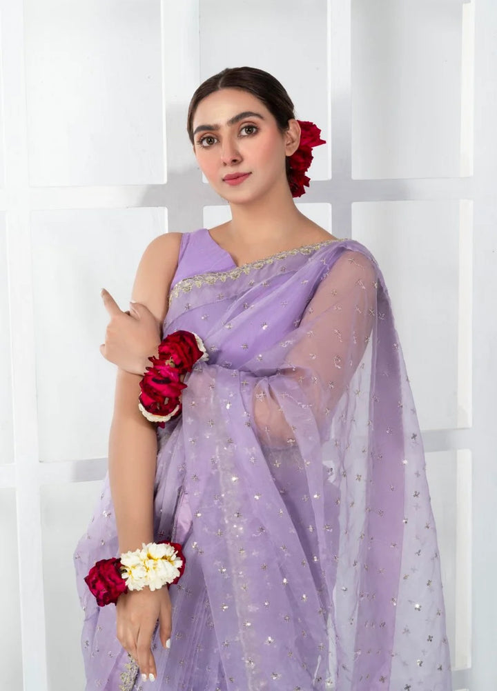 Luxe by Imran Aftab Unstitched Embroidered Organza Saree Suit IASC 26 - Festive Collection