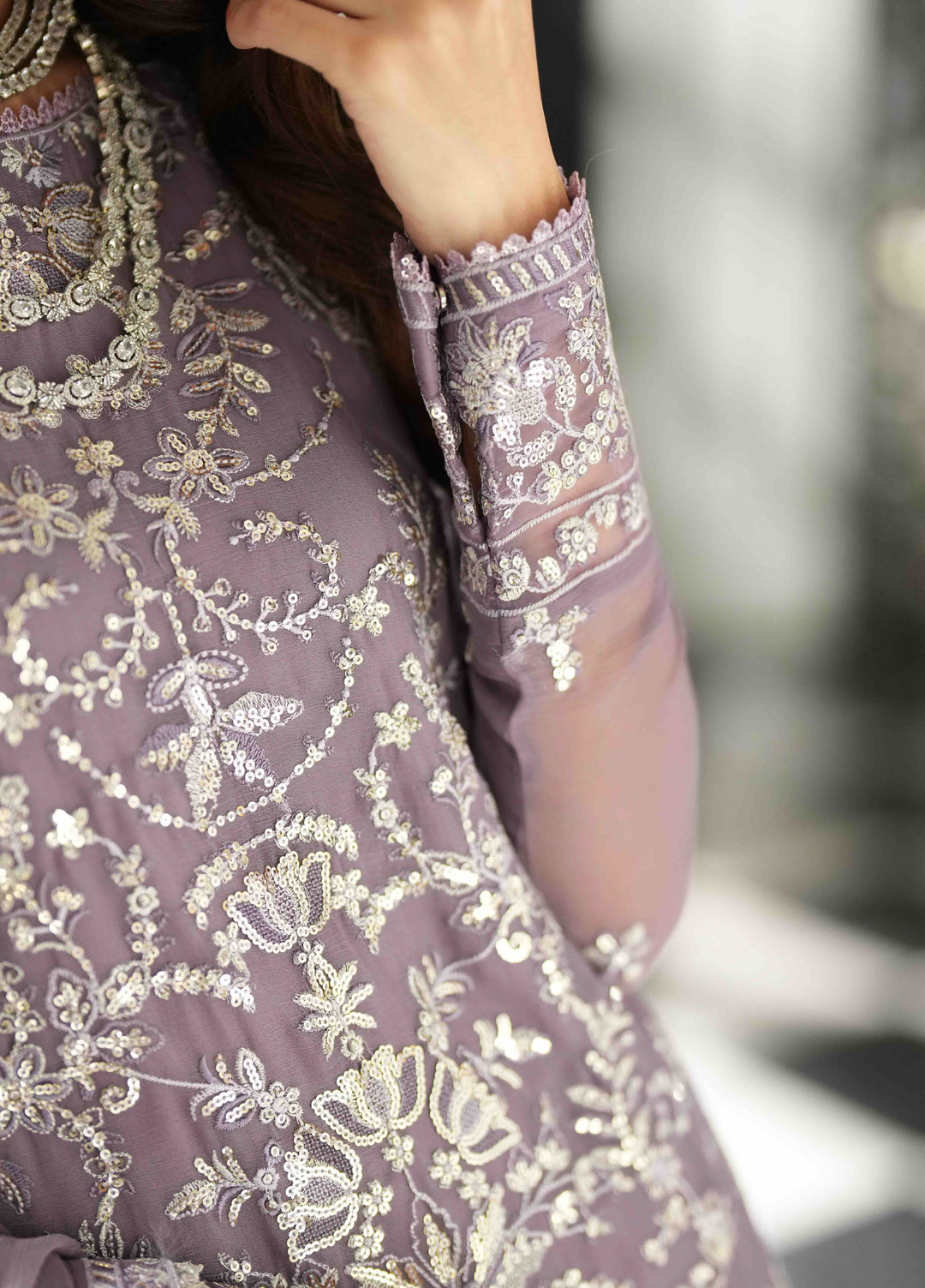 Maison d'or by Sahane Unstitched Embroidered Chiffon 3 Piece Suit CT-27001 PERIWINKLE - Festive Collection
