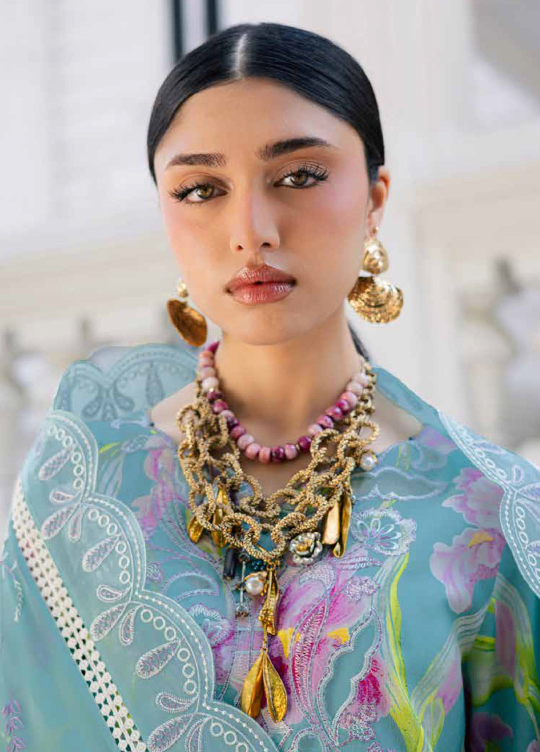 Maya by Nureh Unstitched Embroidered Luxury Lawn 3 Piece Suit NU26ULM NS-167 - Summer Collection