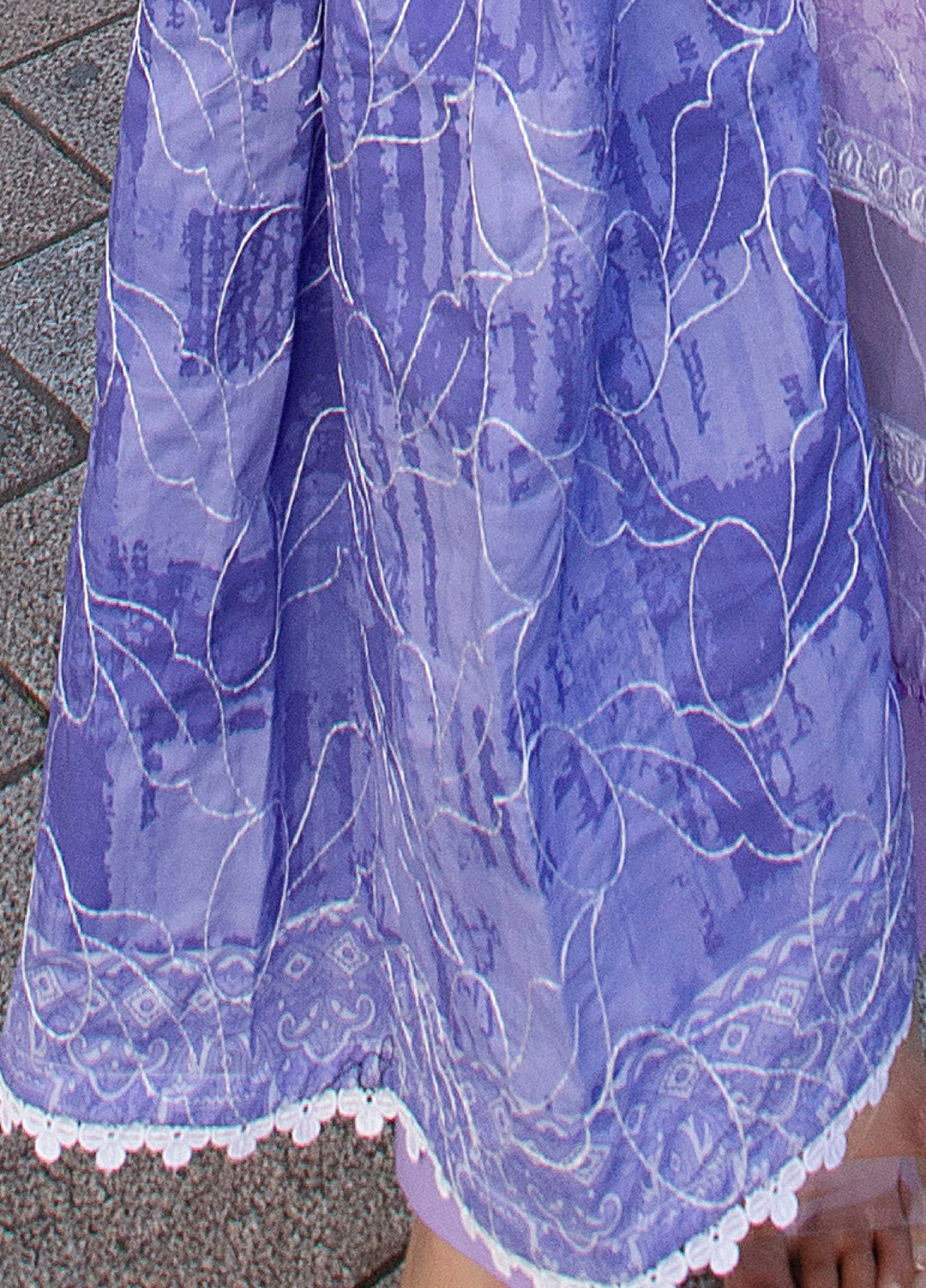 AL Zohaib Dhagakari Unstitched Embroidered Lawn 3 Piece Suit AZ26UD D-7 - Summer Collection