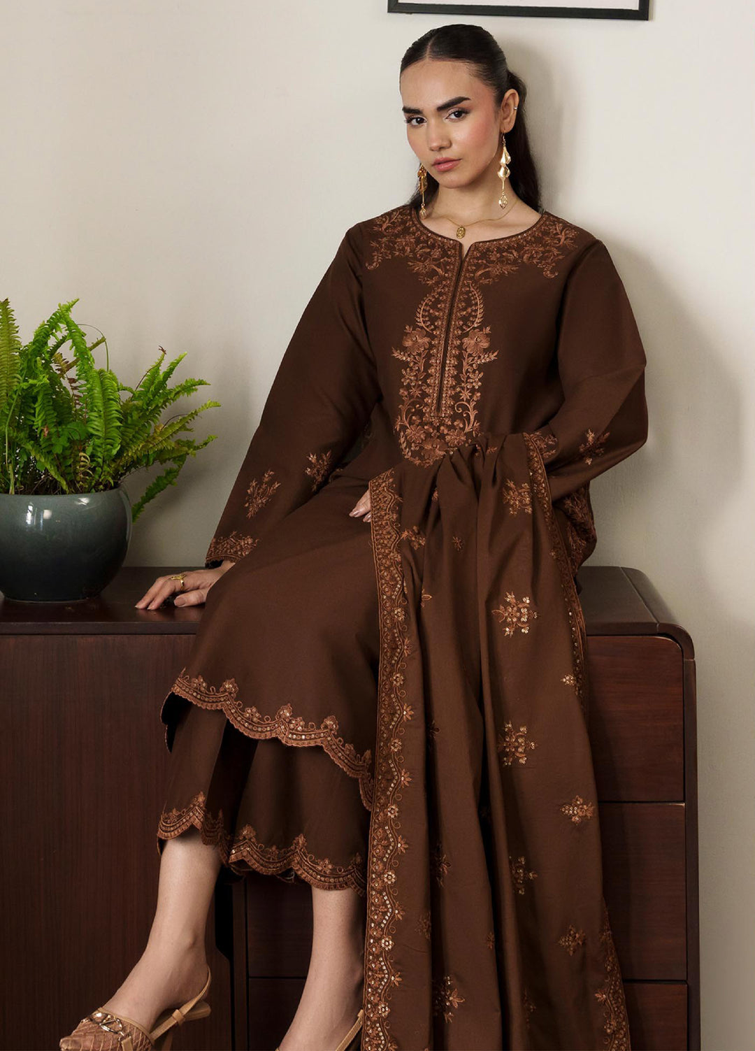 RajBari Women RTW Embroidered Lawn 3 Piece Suit RB26PLE Rouge 04 - Eid Collection