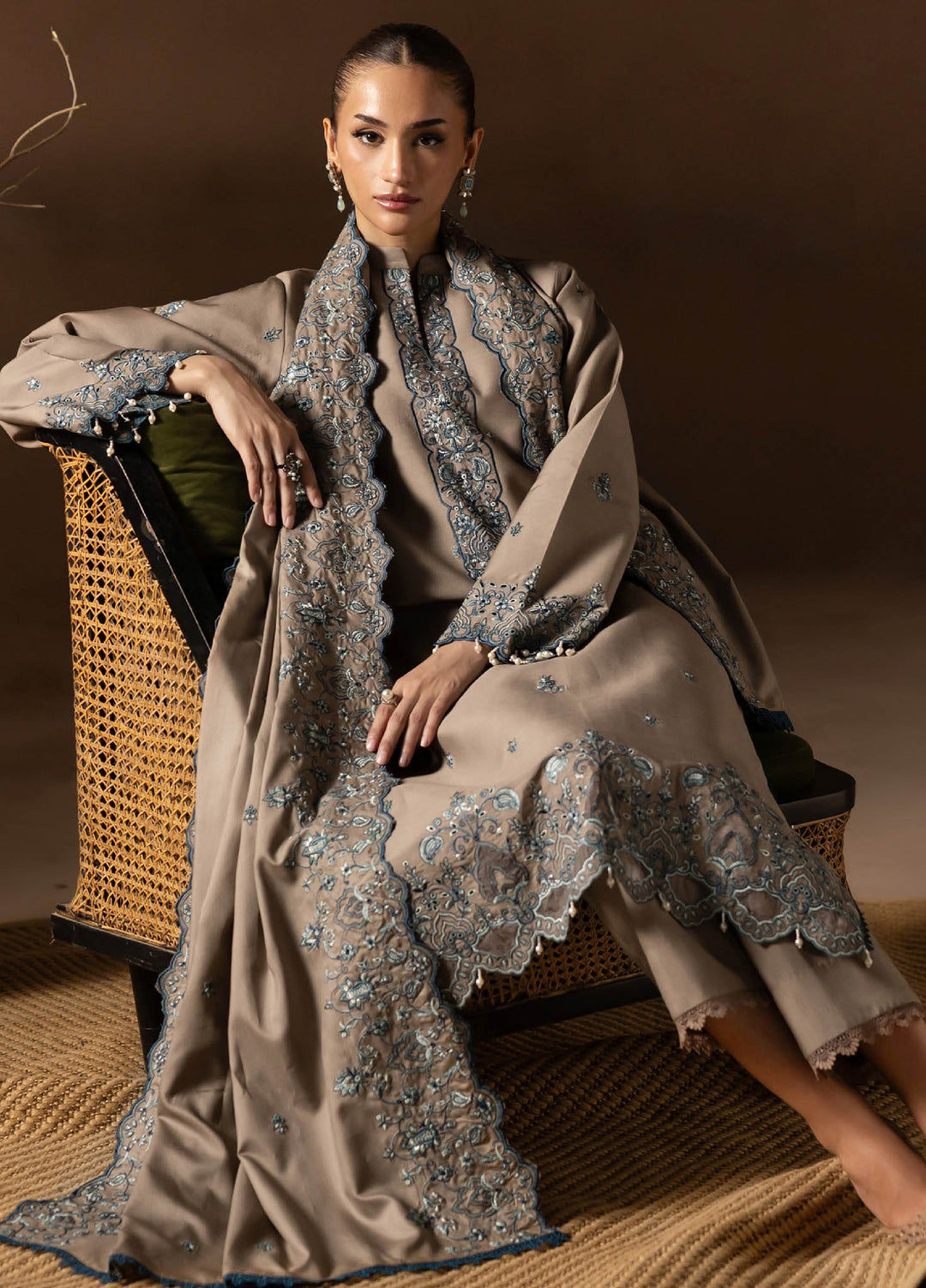 Sareen by Rajbari Unstitched Premium Viscose Chikankari 3 Piece RB25SC D-03 - Winter Collection