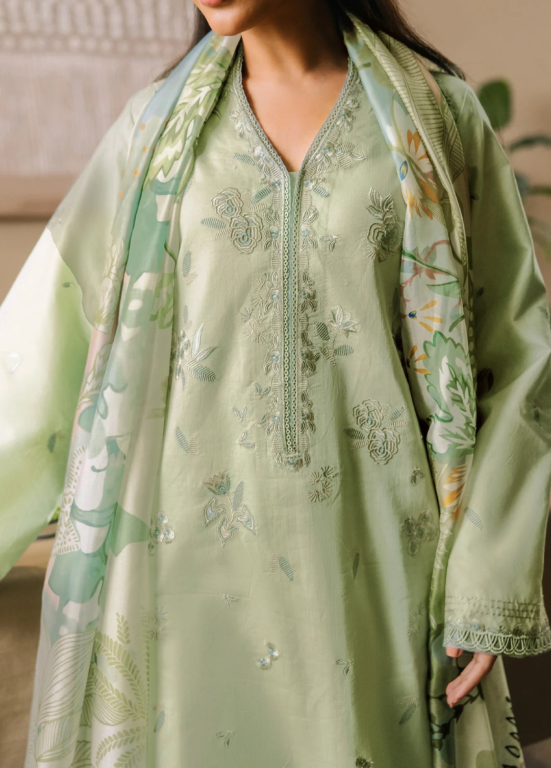 Afsanah by Seran Unstitched Embroidered Lawn 3 Piece Suit SN26UAVII D10-REEB - Summer Collection