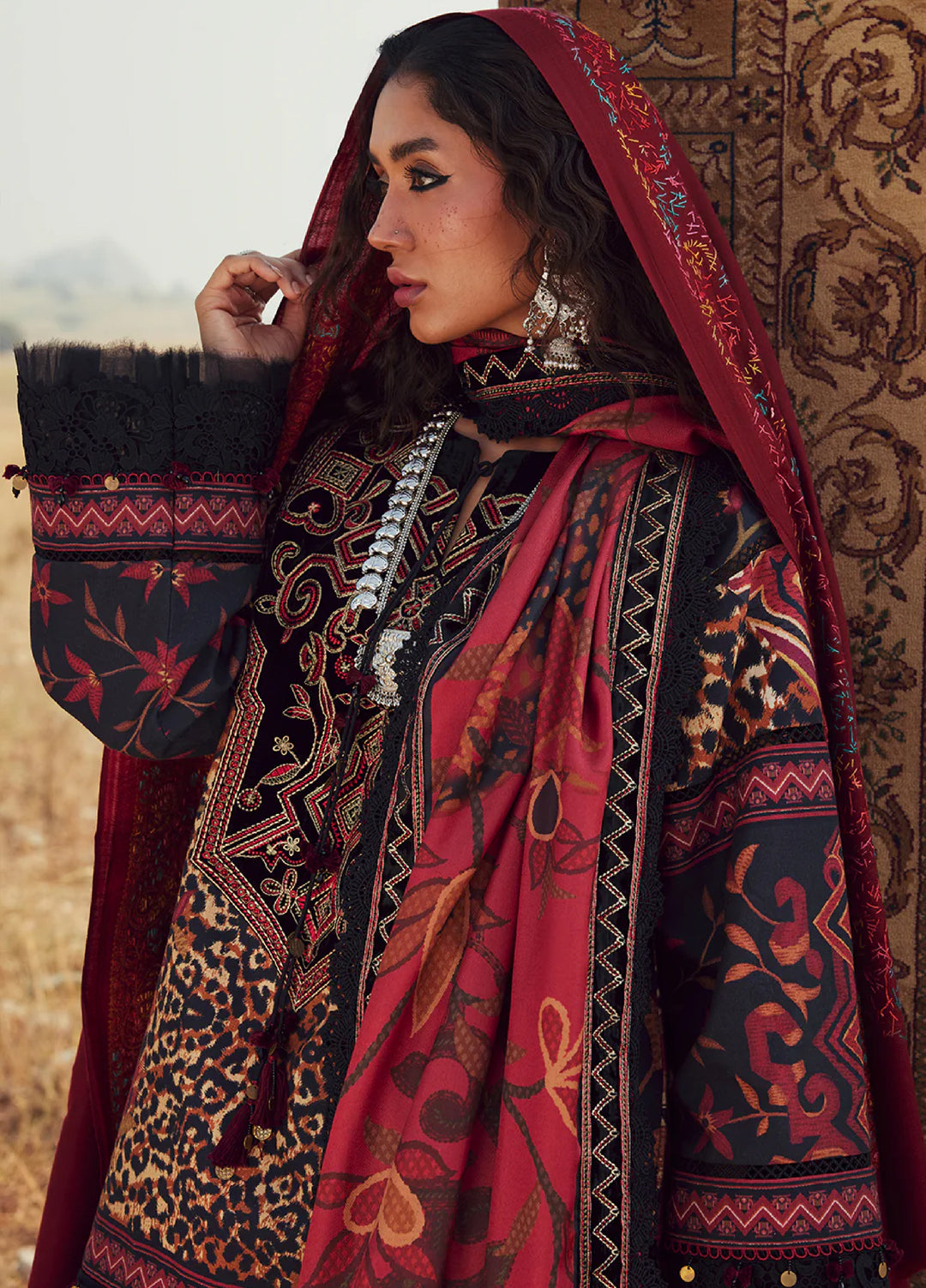 Saira Rizwan Unstitched Khaddar Embroidered Suits 3 Piece SR25UW D-09 Naz - Winter Collection