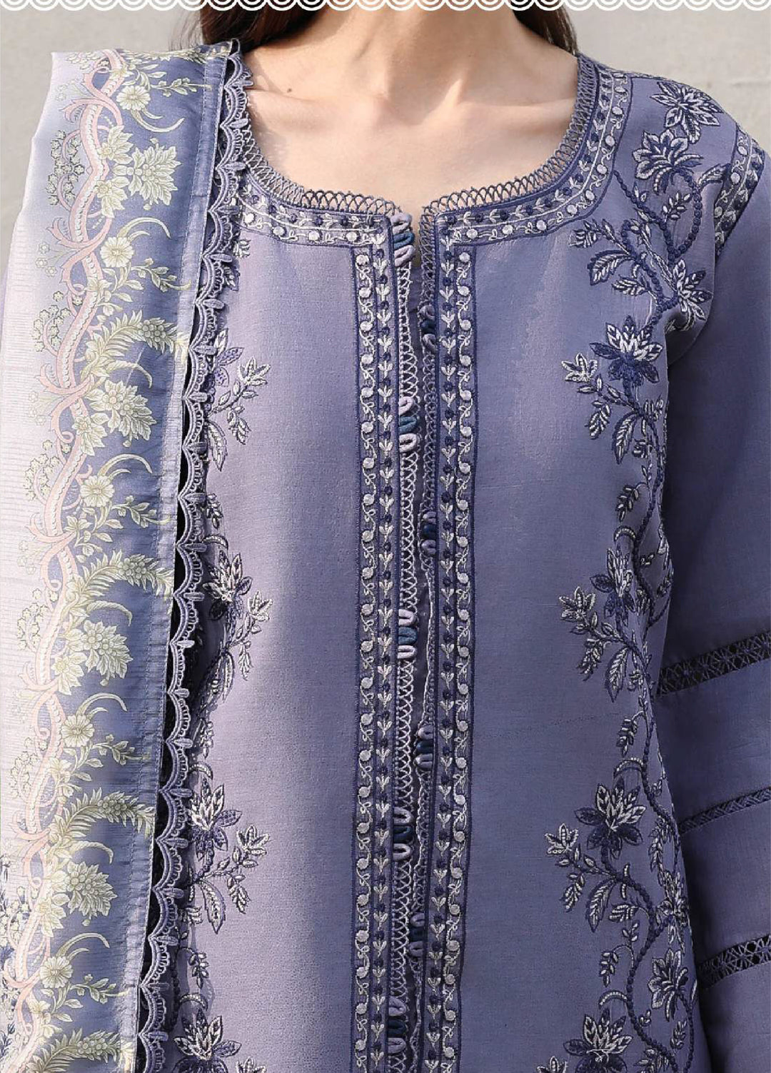 Florence by Rang Rasiya Unstitched Embroidered Lawn 3 Piece Suit RR26ULF Mahnaz - Festive Collection